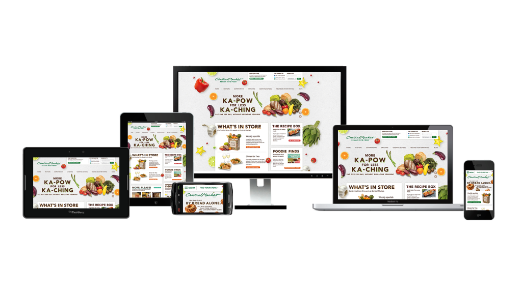 Central Market website responsive examples
